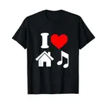 男士純棉 T 恤 I LOVE HOUSE MUSIC I HEART HOUSE 音樂 T 恤 4XL, 5XL, 6