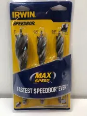 IRWIN Tools SPEEDBOR Max Speed Wood Drill Bit Set, 3-Piece, 1 set #3041003