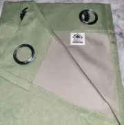 All Pure Linen 100% Blockout Curtains Sage Green Thermal Insulated Eyelet Drapes