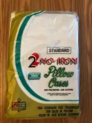 NEW Vintage Pillowcases K-Mart White 2 Standard Size 42X36