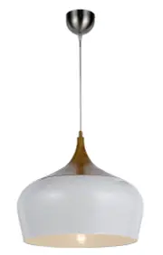 Polk 30cm Pendant Light, White, Oak