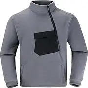 Men's Zip Up Hoodie Zip Sweatshirt Fleece Hoodie Tactical Black Army Green Gray Standing Collar Plain Zip Up Front Pocket Sports Outdoor Casual Daily Streetwe