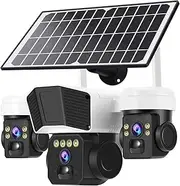 12MP 3-Lens Solar Security Camera - 4G/WiFi, Auto Tracking, Night Vision, 2-Way Talk, 16000mAh Battery, Waterproof(WiFi Camera)