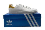 Adidas Stan Smith Mens Sz 8 Casual Retro Shoe White Gold Curry Sneaker Trainer