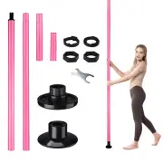 Xcceries Dance Pole Full Kit Portable Stripper Exercise Fitness Club Party Pink