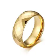 3D Tungsten Wedding Ring Gold