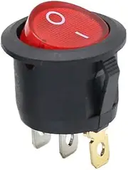 KLVN 2PCS KCD1 3Pin ON/Off Car 220V/12V Red Round Rocker Dot Boat LED Light Toggle Switch SPST Light Switch(2PCS Circular,12V)