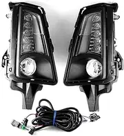 LED DRL Daytime Running Light Front Bumper Fog Lamps with Turn Signal Assembly Accessories Compatible With Toyota Hiace 2019 2020 2021
