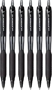 UNI-BALL UNJSP101BK6 Jetstream Roller Ball Pens Set - Pack of 6 (Black)