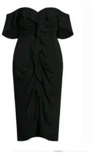 City Chic Small Va Va Vroom Dress Black Plus Size 16