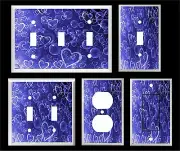 BLUE HEARTS AND BUBBLES LIGHT SWITCH COVER PLATE