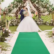 Non-slip Carpet Polyester Fiber Aisle Runner For Green Outdoor Wedding Ceremony