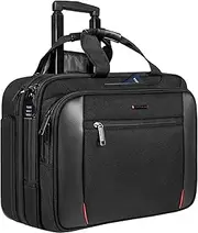 EMPSIGN Rolling Laptop Bag, 17.3 inch Laptop Case Computer Bag for Men & Women, Water Repellent Travel Bag with RFID Blocking Section, Overnight Bag with Wheels, Briefcase for Business, Travel, School