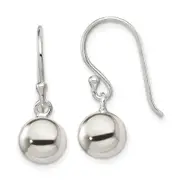 Sterling Silver Dangle Ball Shephard Hook Earrings