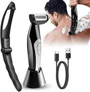 Bewinner Multi-fuctional Chest Back Shavers for Men, Wet Dry Use Back Razor, Extreme Reach Removable Handle Power Burst Manscaped Shavers for Men‘s Daily Care