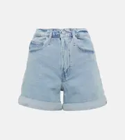 [Frame] Frame High-rise cuffed denim shorts 29 blue