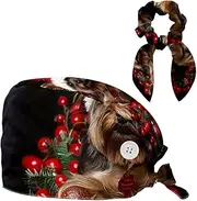 [YTYVAGT] Scrub Caps Women,Scrub Hats Suitable for Women,Dog Christmas Pet