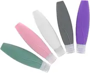 Beatifufu 5pcs Travel Bottles Silicone Refillable Containers for Toiletries Leakproof Portable Bottles for Shampoo Conditioner Lotion and More