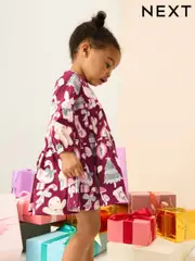 Red Christmas Long Sleeve Tiered Dress (3mths-7yrs) (AP9462) | $18 - $22