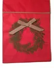 Red Christmas Table Runner 13 x 72 Wreath Pine Windham Weavers