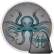 Angry Octopus Beach Towel