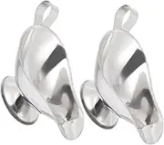 ULTECHNOVO 2pcs Stainless Steel Juice Boat Gravy Bowl Spout Metal Sauce Cup Condiment Bowl