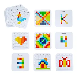 【Teamson】木製色彩卡通拼圖遊戲盒組(多種卡通圖案、色塊遊戲積木)