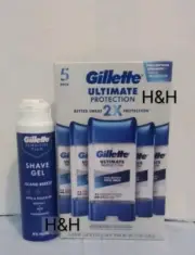 Gillette Ultimate Deodorant Protection 5 Pack Gillette Shaving Gel Island Breeze