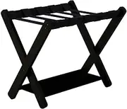 Suitcase Rack - Solid Wood Hotel Luggage Rack, Foldable Travel Organizer with Shoe Rack, 2 Layer Guest Room Suitcase Rack, 27.6 X 17 X 19.7 Inches