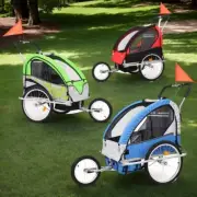 Child Bicycle Pram Stroller 3-Wheel Foldable Bike Trailer Lightweight Portable