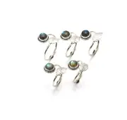 WHOLESALE 5PC 925 SOLID STERLING SILVER LABRADORITE RING LOT G170