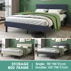 Ufurniture Bed Frame Single/Double Size Fabric/PU Mattress Base Platform Wooden