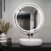 LED Lighted 24" / 32" Wall Mounted Frameless Round Bathroom Vanity Mirror