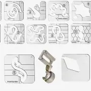 QuiltMaster 3mm Template Set: 10 Free Motion Designs + 1 Low Shank Ruler Foot fo