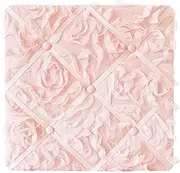 Sweet Jojo Designs Pink Floral Rose Fabric Memory Memo Photo Bulletin Board - Solid Light Blush Flower Luxurious Elegant Princess Vintage Boho Shabby Chic Luxury Glam High End Roses