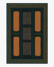 200' x 290' | Machine Washable Runner Rug | Kid & Pet Friendly | Indoor Rug | Architectural Digest Nerissa Teal & Gold Tufted Rug | Ruggable