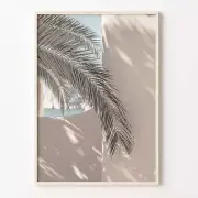 Palm Leaf Shadow Colorful Poster Print Palm Leaf Shadow Photo Wall Art Wall Art