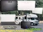BLACK RV Foldable Picnic Table Campervan Outside Table External Folding Dining