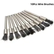 10pcs Mini Wire Brush 1/8" (3mm) Shank Power Dremel Rotary Tools Polishing Tools