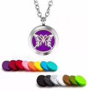 Essential Oil Diffuser Necklace Pendant Stainless Steel Aromatherapy Butterfly 2