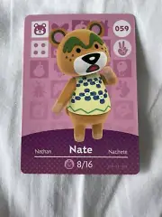 Nintendo Animal Crossing Card Nate Bear 8/16 059