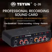 TEYUN Q26 2Channels Professional Portable Audio Interface Sound Card Console Min
