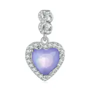925 Sterling Silver Platinum Plated Zircon Heart Bracelet