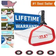 Durable 17" Pool Rake with Winged Handle - Unlimited Free Replacement Guarantee