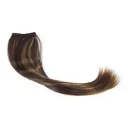 16" Invisible Hair Extensions Long Straight Synthetic Hair Dark Brown No Clip