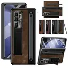 Fr Samsung Galaxy Z Fold6 Fold5/4 Leather Higne Case with Pen + Screen Protecor
