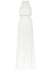 Alice + Olivia Mytrice Cut-out Twill Maxi Dress - Off White - 4 (UK8 / S) 4 (UK8 / S)