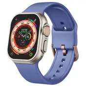 For Apple Watch Series 3,42-mm Case,Pin Buckle Silicone Watch Band,Cyan Blue