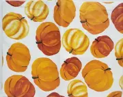 Peva Vinyl Kitchen Tablecloth 52" x 52" Square (seats 4 people) PUMPKINS by BH