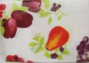HEAVY FLANNEL BACK VINYL TABLECLOTH 52"x52" Square (4 people) APPLES & FRUITS,HS